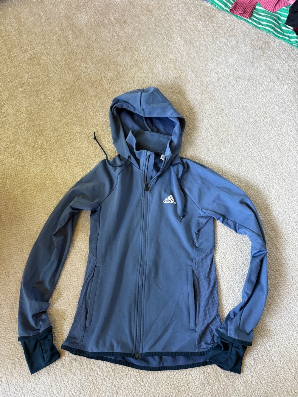 adidas Women's Navy Blue Hooded Zip Jacket